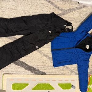 Blue and Black Kids Jacket & Snow Pants Set lands end and zero exposure size 8